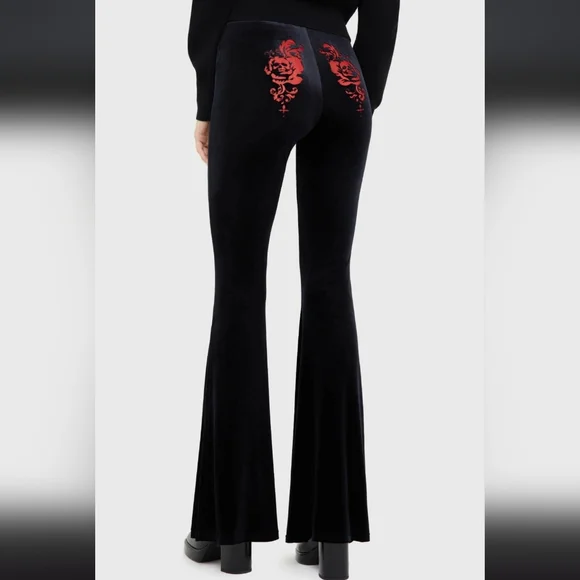 Killstar Black Velvet Flare Jumpsuit - Picture 4 of 5